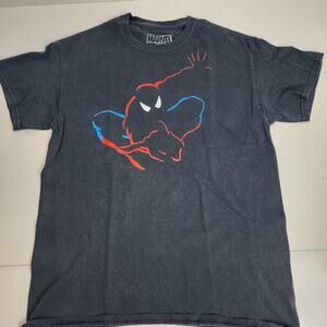 Marvel Spider-Man Superhero Dual Sided Black Short Sleeve T-Shirt Men's Size M